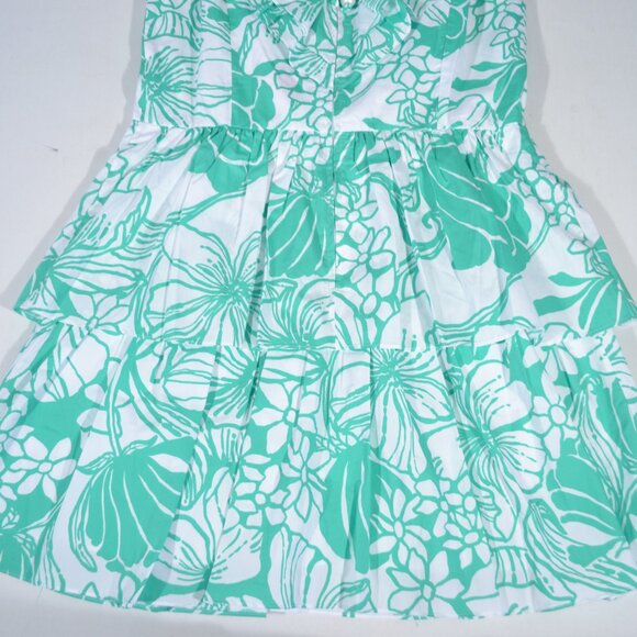Lilly Pulitzer Tropical Green and White Mini Dress size 14 NWT - Picture 11 of 13